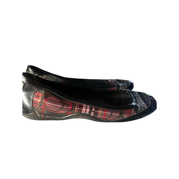 COACH Poppy Multi-Color Tartan Plaid Round Toe Ballet Flats sz 8.5 - Picture 1 of 6